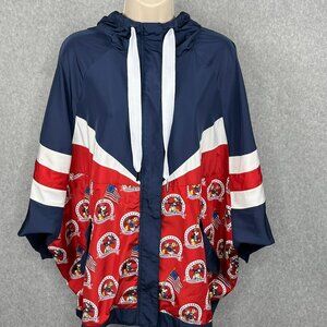 Walt Disney World 50th Vault America On Parade Windbreaker Jacket M Patriotic